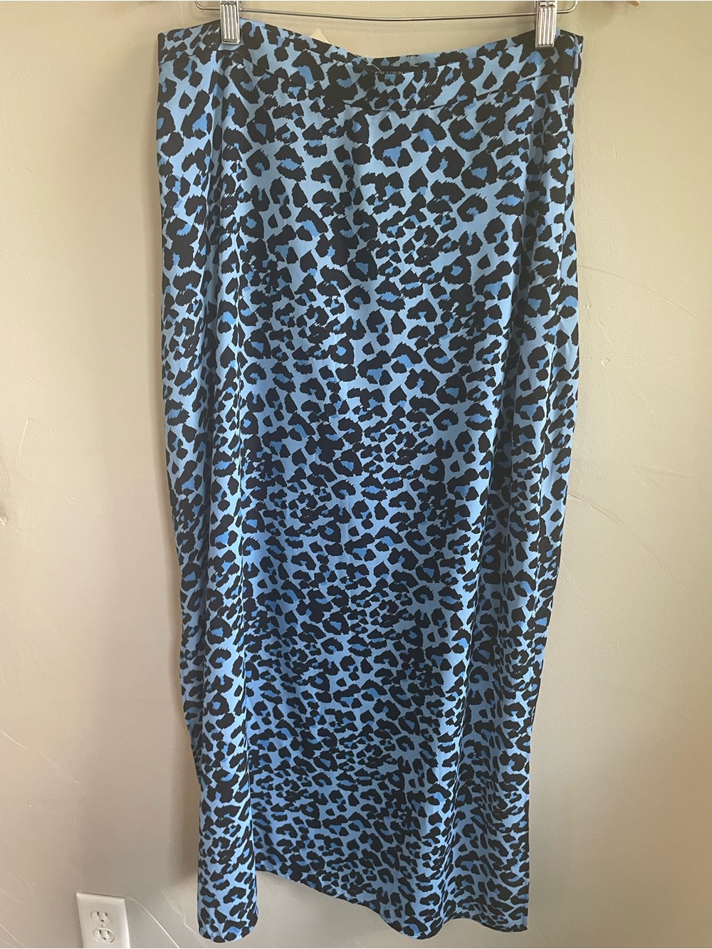 Banana Republic Blue and Black Leopard Maxi Skirt NWT